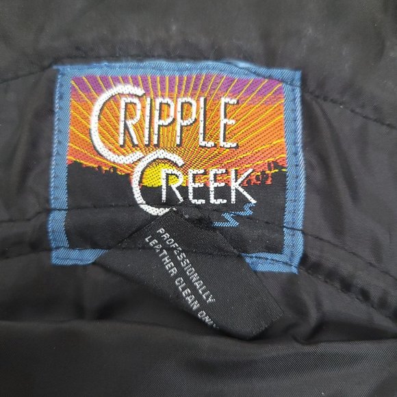 Cripple Creek Biker Motorcycle Vest Mens M Black Leather American Legion Lined - Picture 8 of 9